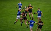 24 July 2020; Gavin White of Dr Crokes catches a kicout ahead of Sean Sheehan of Templenoe before calling a mark during the Kerry County Senior Club Football Championship Group 1 Round 1 match between Dr Crokes and Templenoe at Fitzgerald Stadium in Killarney, Kerry. GAA matches continue to take place in front of a limited number of people in an effort to contain the spread of the coronavirus (Covid-19) pandemic. Photo by Brendan Moran/Sportsfile