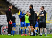 24 July 2020; Longford Town manager Daire Doyle, centre, during the club friendly match between Bohemians and Longford Town at Dalymount Park in Dublin. Soccer matches continue to take place in front of a limited number of people in an effort to contain the spread of the coronavirus (Covid-19) pandemic. Photo by Ramsey Cardy/Sportsfile