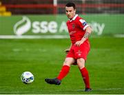 24 July 2020; Aidan Friel of Shelbourne during the club friendly match between Shelbourne and Linfield at Tolka Park in Dublin. Soccer matches continue to take place in front of a limited number of people in an effort to contain the spread of the coronavirus (Covid-19) pandemic. Photo by Harry Murphy/Sportsfile
