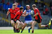 25 July 2020; Jack Savage of Kerins O'Rahillys is tackled by Shane O'Sullivan of Kenmare Shamrocks during the Kerry County Senior Club Football Championship Group 1 Round 1 match between Kenmare Shamrocks and Kerins O'Rahillys at Fitzgerald Stadium in Killarney, Kerry. GAA matches continue to take place in front of a limited number of people in an effort to contain the spread of the Coronavirus (COVID-19) pandemic. Photo by Brendan Moran/Sportsfile