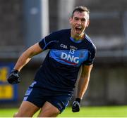 25 July 2020; Niall Coakley of St Judes celebrates after scoring a goal against Na Fianna during the Dublin County Senior Football Championship Round 1 match between St Judes and Na Fianna at Parnell Park in Dublin. GAA matches continue to take place in front of a limited number of people in an effort to contain the spread of the Coronavirus (COVID-19) pandemic. Photo by Matt Browne/Sportsfile