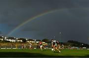 25 July 2020; James O'Donoghue of Killarney Legion solos with the ball as a rainbow is seen in the sky during the Kerry County Senior Club Football Championship Group 2 Round 1 match between Kilcummin and Killarney Legion at Lewis Road in Killarney, Kerry. GAA matches continue to take place in front of a limited number of people in an effort to contain the spread of the Coronavirus (COVID-19) pandemic. Photo by Brendan Moran/Sportsfile