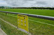 26 July 2020; Coronavirus signage is seen prior to the Cork County Premier Senior Football Championship Group B Round 1 match between Castlehaven and Carbery Rangers Clonakilty in Cork. GAA matches continue to take place in front of a limited number of people in an effort to contain the spread of the Coronavirus (COVID-19) pandemic. Photo by Brendan Moran/Sportsfile