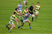 26 July 2020; Mark Collins of Castlehaven competes for the ball with James Fitzpatrick and Tom O'Rourke of Carbery Rangers during the Cork County Premier Senior Football Championship Group B Round 1 match between Castlehaven and Carbery Rangers Clonakilty in Cork. GAA matches continue to take place in front of a limited number of people in an effort to contain the spread of the Coronavirus (COVID-19) pandemic. Photo by Brendan Moran/Sportsfile