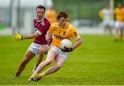 26 July 2020; Michael P O'Dowd of Clontibret in action against Shane McGuinness of Ballybay during the Monaghan Senior Football Championship Group 1 Round 1 match between Ballybay Pearse Brothers and Clontibret O'Neills at Ballybay Pearse Brothers GAA Club, Ballybay in Monaghan. GAA matches continue to take place in front of a limited number of people in an effort to contain the spread of the Coronavirus (COVID-19) pandemic. Photo by Philip Fitzpatrick/Sportsfile