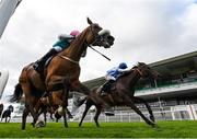 27 July 2020; Centroid, with Gavin Ryan up, left, crosses the line ahead of Penny Out, with Trevor Whelan up, to win the Easyfix Handicap on day one of the Galway Summer Racing Festival at Ballybrit Racecourse in Galway. Horse racing remains behind closed doors to the public under guidelines of the Irish Government in an effort to contain the spread of the Coronavirus (COVID-19) pandemic. Photo by Harry Murphy/Sportsfile