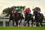 28 July 2020; Flying Scotsman, 8, with Wayne Lordan up, leads, from left to right, Comfort Line, with Declan McDonogh up, who finished fourth, Layfayette, with Chris Hayes up, who finished third, and In From The Cold, with William Lee up, who finished second, on their way to winning the caulfieldindustrial.com Handicap on day two of the Galway Summer Racing Festival at Ballybrit Racecourse in Galway. Horse racing remains behind closed doors to the public under guidelines of the Irish Government in an effort to contain the spread of the Coronavirus (COVID-19) pandemic. Photo by Harry Murphy/Sportsfile