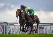 28 July 2020; Walking On Glass, with Leigh Roche up, right, leads Conron, with Shane Foley up, who finished second, on their way to winning the Latin Quarter Handicap on day two of the Galway Summer Racing Festival at Ballybrit Racecourse in Galway. Horse racing remains behind closed doors to the public under guidelines of the Irish Government in an effort to contain the spread of the Coronavirus (COVID-19) pandemic. Photo by Harry Murphy/Sportsfile