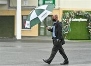 29 July 2020; National Hunt Handicapper Sandy Shaw arrives prior to racing on day three of the Galway Summer Racing Festival at Ballybrit Racecourse in Galway. Horse racing remains behind closed doors to the public under guidelines of the Irish Government in an effort to contain the spread of the Coronavirus (COVID-19) pandemic.  Photo by Harry Murphy/Sportsfile