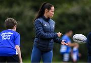 29 July 2020; Coach Emily McKeon with camp participants during the Bank of Ireland Leinster Rugby Summer Camp at Clondalkin RFC in Dublin. Photo by Matt Browne/Sportsfile