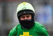 29 July 2020; Jockey Paul Enright following the Play The Tote Trifecta Handicap Hurdle on day three of the Galway Summer Racing Festival at Ballybrit Racecourse in Galway. Horse racing remains behind closed doors to the public under guidelines of the Irish Government in an effort to contain the spread of the Coronavirus (COVID-19) pandemic. Photo by Harry Murphy/Sportsfile