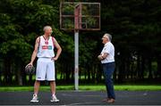 30 July 2020; EBS ambassadors and Tralee Warriors Basketball Club stalwarts, Kieran Donaghy, left, and Jimmy Diggins, pictured at the launch of the 2020 Federation of Irish Sport Volunteers in Sport Awards supported by EBS. The awards will see EBS and the Federation of Irish Sport hero the work of volunteers from around the country, who go above and beyond every day to ensure that sport takes place in Ireland. Volunteers in sport in Ireland dedicate some 37.2 million hours of volunteering across the country’s 13,000+ sports clubs and associations each year. EBS wants to recognise that dedication and that passion and, through this partnership with the Federation of Irish Sport, looks forward to heroing these volunteers at an awards ceremony this November. To nominate an everyday hero, simply visit www.volunteersinsport.ie. Nominations can be made by a club, individual or sporting body and are open from July 30th, 2020 to September 25th, 2020.   Photo by Brendan Moran/Sportsfile