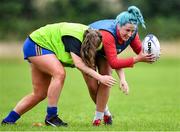 30 July 2020; Mia Kelly, right, during a Leinster U18 Girls Squad Training session at Cill Dara RFC in Kildare. Photo by Piaras Ó Mídheach/Sportsfile