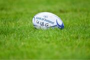 30 July 2020; A general view of a rugby ball during a Leinster U18 Girls Squad Training session at Cill Dara RFC in Kildare. Photo by Piaras Ó Mídheach/Sportsfile