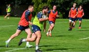 30 July 2020; Michael Milne and Sean Cronin, left, during Leinster Rugby squad training at UCD in Dublin. Professional rugby continues its return in a phased manner, having been suspended since March due to the Irish Government's efforts to contain the spread of the Coronavirus (COVID-19) pandemic. Having had zero positive results from the latest round of PCR testing, the Leinster Rugby players and staff have been cleared to enter the next phase of their return to rugby today which includes a graduated return to contact training. Photo by Conor Sharkey for Leinster Rugby via Sportsfile