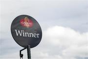 30 July 2020; The winning post is seen prior to racing on day four of the Galway Summer Racing Festival at Ballybrit Racecourse in Galway. Horse racing remains behind closed doors to the public under guidelines of the Irish Government in an effort to contain the spread of the Coronavirus (COVID-19) pandemic. Photo by Harry Murphy/Sportsfile