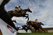 30 July 2020; Pivotal Flame, with Danny Mullins up, jump the first, during the Guinness Open Gate Brewery Beginners Steeplechase on day four of the Galway Summer Racing Festival at Ballybrit Racecourse in Galway. Horse racing remains behind closed doors to the public under guidelines of the Irish Government in an effort to contain the spread of the Coronavirus (COVID-19) pandemic. Photo by Harry Murphy/Sportsfile