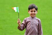 31 July 2020; Ireland celebrated the diversity of its country with 200 Irish-Muslims gathering in Dublin to mark Eid Al Adha on 31st July. Eid-ul-Adha or the 'feast of the sacrifice' is the most important celebration in Islam and is celebrated at the end of Hajj, which is an annual pilgrimage to Mecca. The Eid prayer took place at Croke Park to mark one of the most important days in the Islamic calendar. Those attending abided by strict social distancing rules and came together alongside their Muslim brothers and sisters to mark the occasion. The celebration was one of the first public gatherings of its kind held in Ireland since last March and was attended by representatives of the Government, ambassadors, as well as Christian, Jewish, and other faith leaders. Pictured is six year old Kamil Ayub, from Smithfield, Dublin, prior to the Eid Al-Adha Prayer. Photo by Ray McManus/Sportsfile