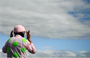 31 July 2020; Paul Townend walks out prior to riding N'golo to win the James's Gate Maiden Hurdle on day five of the Galway Summer Racing Festival at Ballybrit Racecourse in Galway. Horse racing remains behind closed doors to the public under guidelines of the Irish Government in an effort to contain the spread of the Coronavirus (COVID-19) pandemic. Photo by Harry Murphy/Sportsfile