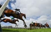 31 July 2020; Runners and riders, jump the last, first time round, during the Guinness Galway Tribes Handicap Hurdle on day five of the Galway Summer Racing Festival at Ballybrit Racecourse in Galway. Horse racing remains behind closed doors to the public under guidelines of the Irish Government in an effort to contain the spread of the Coronavirus (COVID-19) pandemic. Photo by Harry Murphy/Sportsfile