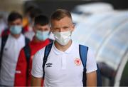 31 July 2020; Jamie Lennon of St Patrick's Athletic arrives prior to the SSE Airtricity League Premier Division match between Dundalk and St Patrick's Athletic at Oriel Park in Dundalk, Louth. The SSE Airtricity League Premier Division made its return today after 146 days in lockdown but behind closed doors due to the ongoing Coronavirus restrictions. Photo by Stephen McCarthy/Sportsfile