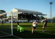 31 July 2020; Patrick Hoban of Dundalk celebrates after scoring his side's first goal during the SSE Airtricity League Premier Division match between Dundalk and St Patrick's Athletic at Oriel Park in Dundalk, Louth. The SSE Airtricity League Premier Division made its return today after 146 days in lockdown but behind closed doors due to the ongoing Coronavirus restrictions. Photo by Stephen McCarthy/Sportsfile