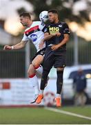 31 July 2020; Dane Massey of Dundalk in action against David Titov of St Patrick's Athletic during the SSE Airtricity League Premier Division match between Dundalk and St Patrick's Athletic at Oriel Park in Dundalk, Louth. The SSE Airtricity League Premier Division made its return today after 146 days in lockdown but behind closed doors due to the ongoing Coronavirus restrictions. Photo by Piaras Ó Mídheach/Sportsfile