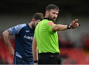31 July 2020; Referee Paul McLaughlin during the SSE Airtricity League Premier Division match between Derry City and Sligo Rovers at the Ryan McBride Brandywell Stadium in Derry. The SSE Airtricity League Premier Division made its return today after 146 days in lockdown but behind closed doors due to the ongoing Coronavirus restrictions. Photo by Seb Daly/Sportsfile