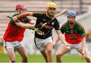 1 August 2020; Padraig Mullen of Danesfort in action against Eoin Guilfoyle and Matthew McWey of James Stephens during the Kilkenny County Senior Hurling League Group A match between James Stephens and Danesfort at UPMC Nowlan Park in Kilkenny. GAA matches continue to take place in front of a limited number of people due to the ongoing Coronavirus restrictions. Photo by Matt Browne/Sportsfile