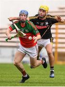 1 August 2020; Matthew McWey of James Stephens in action against Padraig Mullen of Danesfort during the Kilkenny County Senior Hurling League Group A match between James Stephens and Danesfort at UPMC Nowlan Park in Kilkenny. GAA matches continue to take place in front of a limited number of people due to the ongoing Coronavirus restrictions. Photo by Matt Browne/Sportsfile