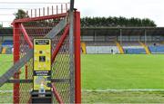 1 August 2020; A hand sanitising station is seen at the entrance to the pitch prior to the Cork County Senior Hurling Championship Group B Round 1 match between Blackrock and Erin's Own at Páirc Uí Rinn in Cork. GAA matches continue to take place in front of a limited number of people due to the ongoing Coronavirus restrictions. Photo by Brendan Moran/Sportsfile