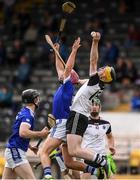 1 August 2020; John Walsh of Mullinavat in action against Ciaran Wallace of Erins Own during the Kilkenny County Senior Hurling League Group B match between Erins Own and Mullinavat at UPMC Nowlan Park in Kilkenny. GAA matches continue to take place in front of a limited number of people due to the ongoing Coronavirus restrictions. Photo by Matt Browne/Sportsfile