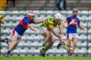 1 August 2020; Kevin O'Keeffe of Blackrock in action against Cian O'Connor of Erin's Own during the Cork County Senior Hurling Championship Group B Round 1 match between Blackrock and Erin's Own at Páirc Uí Rinn  in Cork. GAA matches continue to take place in front of a limited number of people due to the ongoing Coronavirus restrictions. Photo by Brendan Moran/Sportsfile