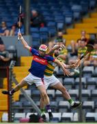 1 August 2020; Kevin O'Keeffe of Blackrock in action against Cian O'Connor of Erin's Own during the Cork County Senior Hurling Championship Group B Round 1 match between Blackrock and Erin's Own at Páirc Uí Rinn  in Cork. GAA matches continue to take place in front of a limited number of people due to the ongoing Coronavirus restrictions. Photo by Brendan Moran/Sportsfile