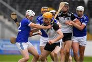 1 August 2020; Rob Malone of Mullinavat in action against Eoin Brennan of Erins Own during the Kilkenny County Senior Hurling League Group B match between Erins Own and Mullinavat at UPMC Nowlan Park in Kilkenny. GAA matches continue to take place in front of a limited number of people due to the ongoing Coronavirus restrictions. Photo by Matt Browne/Sportsfile