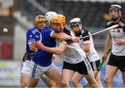 1 August 2020; Rob Malone of Mullinavat in action against Eoin Brennan of Erins Own during the Kilkenny County Senior Hurling League Group B match between Erins Own and Mullinavat at UPMC Nowlan Park in Kilkenny. GAA matches continue to take place in front of a limited number of people due to the ongoing Coronavirus restrictions. Photo by Matt Browne/Sportsfile