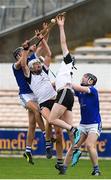 1 August 2020; Liam Fennelly and Brian Phelan of Mullinavat in action against Conor Delaney and John Dowd of Erins Own during the Kilkenny County Senior Hurling League Group B match between Erins Own and Mullinavat at UPMC Nowlan Park in Kilkenny. GAA matches continue to take place in front of a limited number of people due to the ongoing Coronavirus restrictions. Photo by Matt Browne/Sportsfile