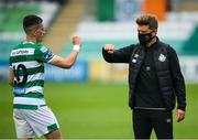 1 August 2020; Shamrock Rovers sporting director Stephen McPhail and Aaron McEneff following the SSE Airtricity League Premier Division match between Shamrock Rovers and Finn Harps at Tallaght Stadium in Dublin. The SSE Airtricity League Premier Division made its return this weekend after 146 days in lockdown but behind closed doors due to the ongoing Coronavirus restrictions. Photo by Stephen McCarthy/Sportsfile