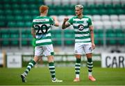 1 August 2020; Lee Grace and his Shamrock Rovers team-mate Rory Gaffney, left, following the SSE Airtricity League Premier Division match between Shamrock Rovers and Finn Harps at Tallaght Stadium in Dublin. The SSE Airtricity League Premier Division made its return this weekend after 146 days in lockdown but behind closed doors due to the ongoing Coronavirus restrictions. Photo by Stephen McCarthy/Sportsfile