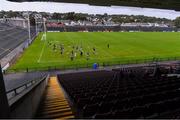 1 August 2020; Milltown players warm-up before the Galway County Senior Football Championship Group 4B Round 1 match between An Cheathrú Rua and Milltown at Pearse Stadium in Galway. GAA matches continue to take place in front of a limited number of people in an effort to contain the spread of the Coronavirus (COVID-19) pandemic. Photo by Piaras Ó Mídheach/Sportsfile