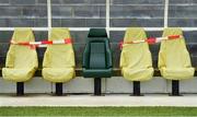 2 August 2020; A view of restricted seating on a substitutes bench prior to the SSE Airtricity League First Division match between Shamrock Rovers II and Drogheda United at Tallaght Stadium in Dublin. The SSE Airtricity League made its return this weekend after 146 days in lockdown but behind closed doors due to the ongoing Coronavirus restrictions. Photo by Seb Daly/Sportsfile