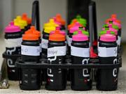 2 August 2020; A view of individually named player water bottles prior to the SSE Airtricity League First Division match between Shamrock Rovers II and Drogheda United at Tallaght Stadium in Dublin. The SSE Airtricity League made its return this weekend after 146 days in lockdown but behind closed doors due to the ongoing Coronavirus restrictions. Photo by Seb Daly/Sportsfile