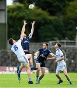 2 August 2020; Sean Tobin of Simonstown Gaels and Harry Rooney of Skryne compete for possession from the throw-in during the Meath County Senior Football Championship match between Simonstown Gaels and Skryne at Páirc Tailteann in Navan, Meath. GAA matches continue to take place in front of a limited number of people due to the ongoing Coronavirus restrictions. Photo by Ramsey Cardy/Sportsfile