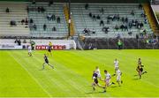 2 August 2020; Brian Conlon of Simonstown Gaels in action against Harry Rooney of Skryne during the Meath County Senior Football Championship match between Simonstown Gaels and Skryne at Páirc Tailteann in Navan, Meath. GAA matches continue to take place in front of a limited number of people due to the ongoing Coronavirus restrictions. Photo by Ramsey Cardy/Sportsfile