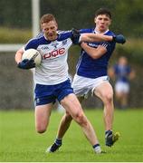 2 August 2020; Kieran Duffy of Latton in action against Matthew Maguire of Scotstown during the Monaghan Senior Football Championship Group 2 Round 2 match between Latton O'Rahilly GAA Club and Scotstown at Latton O'Rahillys GFC at Castleblayney, Monaghan. GAA matches continue to take place in front of a limited number of people in an effort to contain the spread of the Coronavirus (COVID-19) pandemic. Photo by Philip Fitzpatrick/Sportsfile
