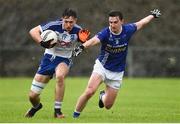 2 August 2020; Shane Slevin of Latton in action against Jack McDevitt of Scotstown during the Monaghan Senior Football Championship Group 2 Round 2 match between Latton O'Rahilly GAA Club and Scotstown at Latton O'Rahillys GFC at Castleblayney, Monaghan. GAA matches continue to take place in front of a limited number of people in an effort to contain the spread of the Coronavirus (COVID-19) pandemic. Photo by Philip Fitzpatrick/Sportsfile