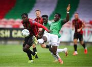 2 August 2020; Joseph Olowu of Cork City in action against Andre Wright of Bohemians during the SSE Airtricity League Premier Division match between Cork City and Bohemians at Turners Cross in Cork. The SSE Airtricity League Premier Division made its return this weekend after 146 days in lockdown but behind closed doors due to the ongoing Coronavirus restrictions. Photo by Stephen McCarthy/Sportsfile