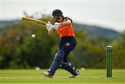 3 August 2020; Gaby Lewis of Scorchers plays a shot during the Women's Super Series match between Typhoons and Scorchers at Oak Hill Cricket Ground in Kilbride, Wicklow. Photo by Seb Daly/Sportsfile
