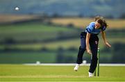 3 August 2020; Orla Prendergast of Typhoons bowls a delivery during the Women's Super Series match between Typhoons and Scorchers at Oak Hill Cricket Ground in Kilbride, Wicklow. Photo by Seb Daly/Sportsfile