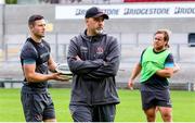 3 August 2020; Head coach Dan McFarland, centre, John Cooney, left, and Kyle McCall during Ulster Rugby squad training at Kingspan Stadium in Belfast. Photo by Robyn McMurray for Ulster Rugby via Sportsfile